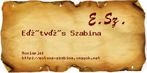 Eötvös Szabina névjegykártya
